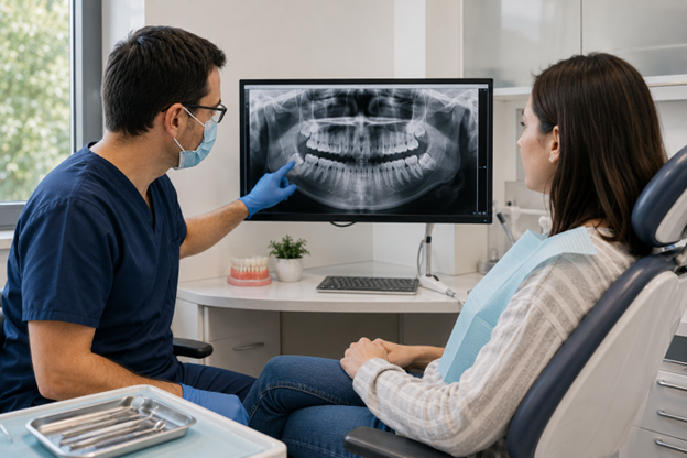 Dentist Reviewing a Dental X ray